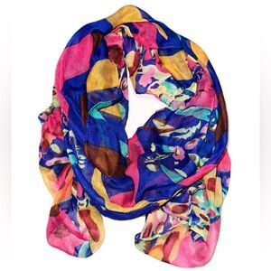 Vanity colorful blue,pink, & yellow scarf